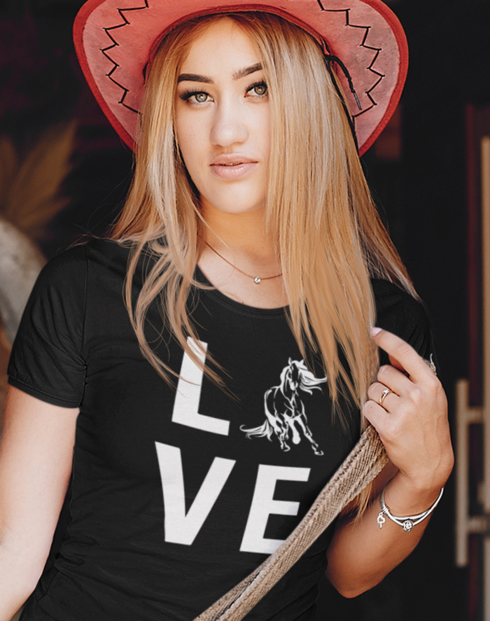 Dámské tričko Láska ku koňom