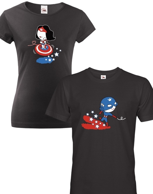 Párové trička pre zamilovaných Kapitán Amerika