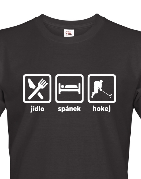 Pánske tričko Jedlo spánok hokej