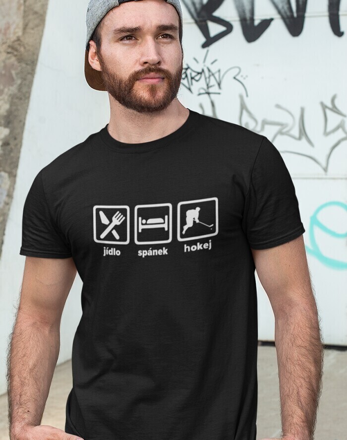 Pánske tričko Jedlo spánok hokej