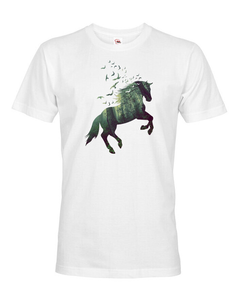 Pánské tričko s potlačou koňa