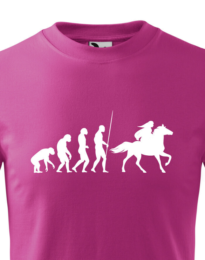 Detské tričko Evolúcia jazdkyne