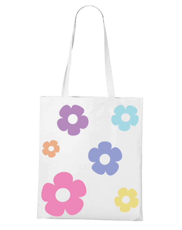 Plátěná taška s kvetinami