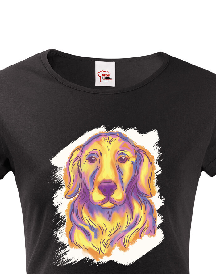 Dámské tričko Zlatý retriever kreslený