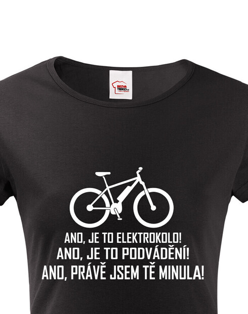 Dámské tričko Jazdím na elektrobicykli