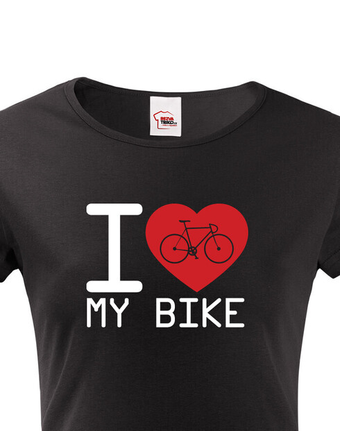 Dámské tričko pro cyklisty I love my bike