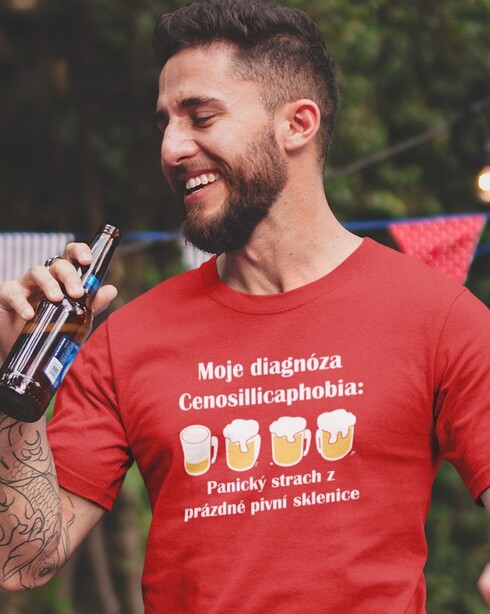 Pánske tričko s pivnou potlačou Diagnóza