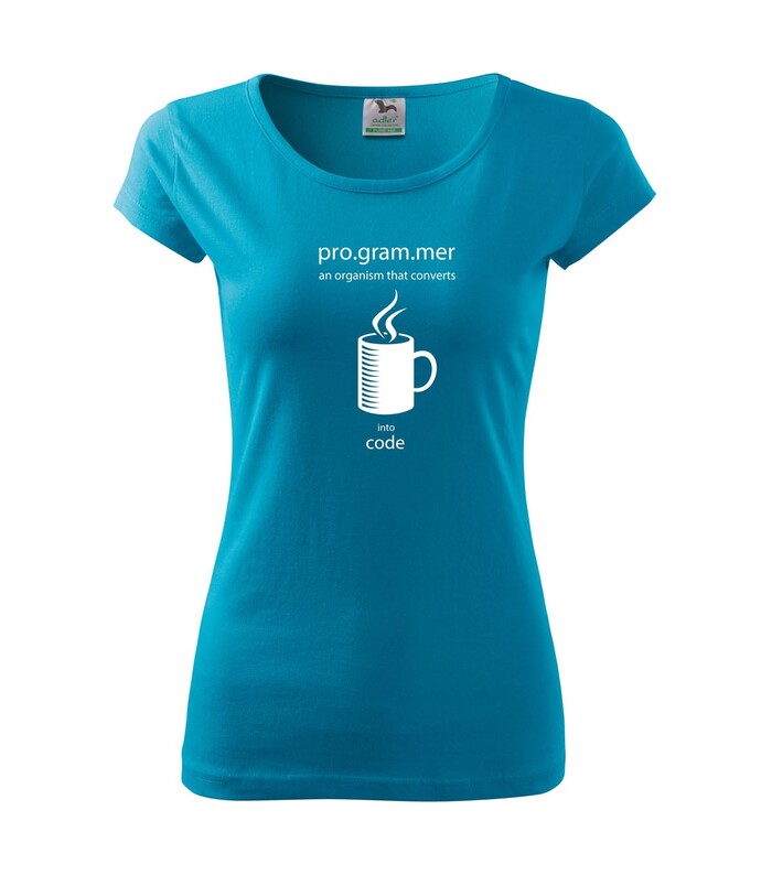 Dámske tričko pre programátorky Convert coffee in to code
