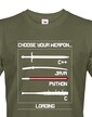 Pánske tričko pre programátorov Choose your weapon