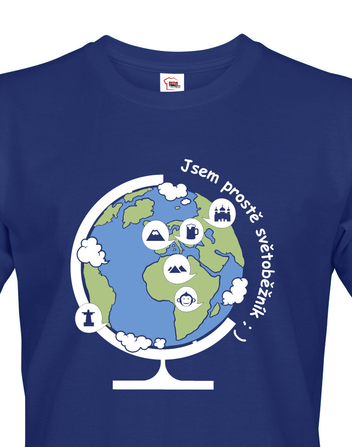 Pánske cestovateľské tričko Som jednoducho svetobežník