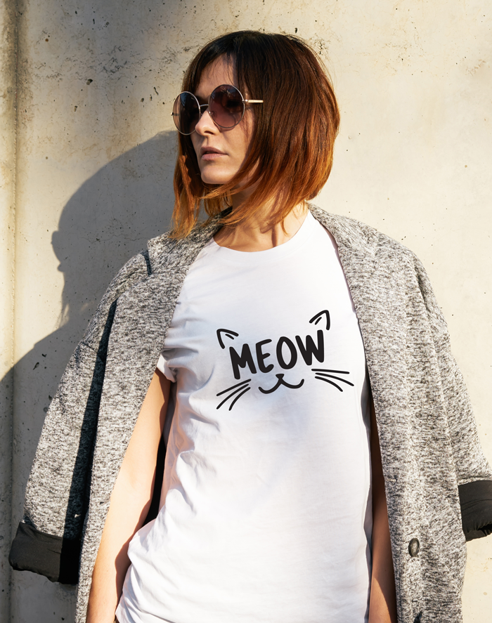 Dámske tričko s mačkou Meow