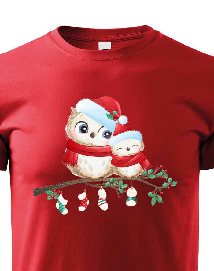Detské tričko Vianočné sovičky
