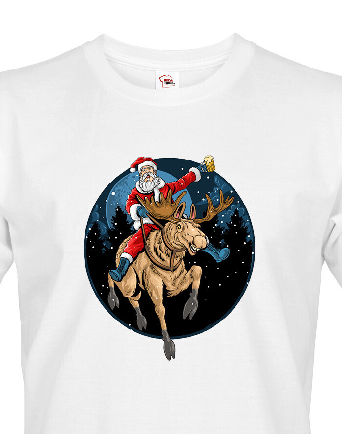 Pánské tričko Santa Claus s pivom