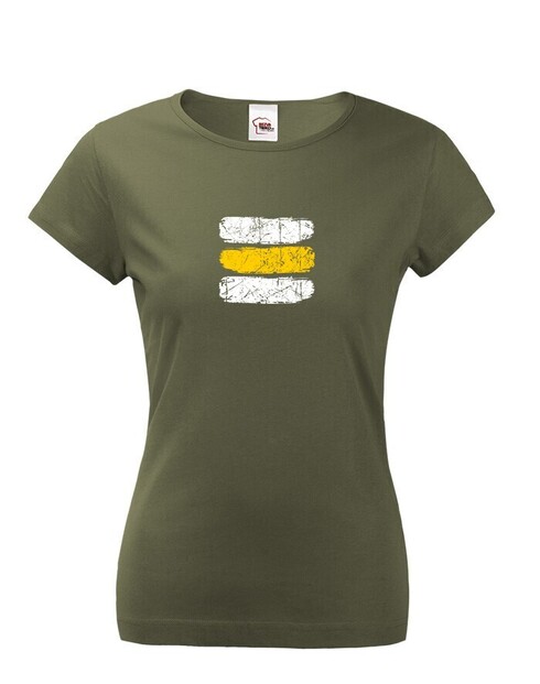 Dámské tričko Turistická značka - žlutá
