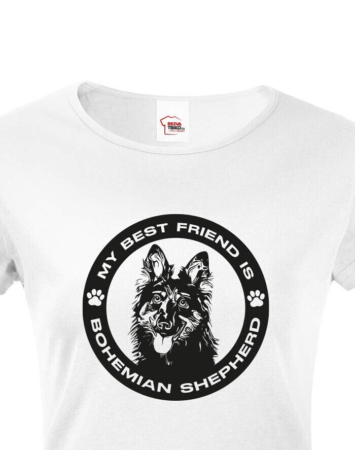 Dámské tričko Chodský pes guľatý motív