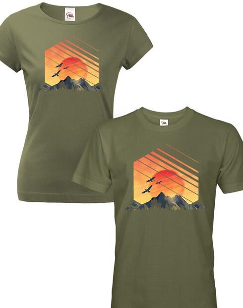 Párové turistické trička Západ slunce