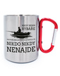 Nerezový hrnek s karabinou Nikdy neser rybáře