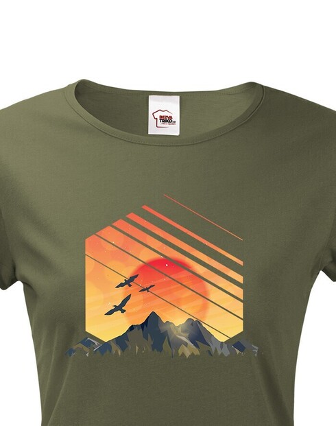 Dámské turistické tričko Západ slnka