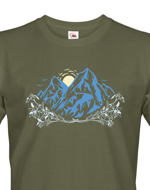 Pánske tričko s potlačou Alpských hôr