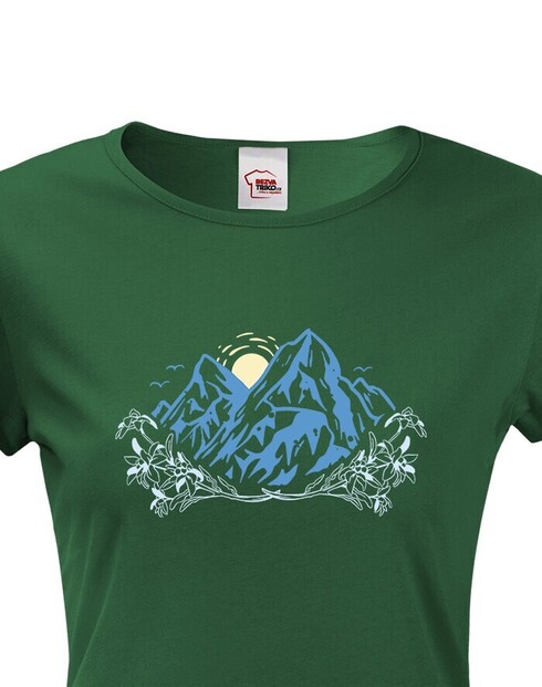 Dámské tričko s potlačou Alpských hôr