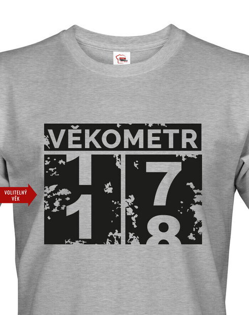 Pánské tričko k 18. narodeninám Vekometer