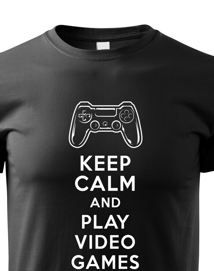 Detské tričko Keep calm and play video games