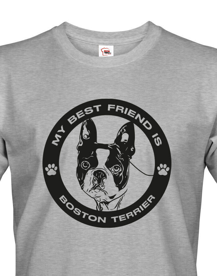 Pánské tričko Bostonský teriér guľatý motív