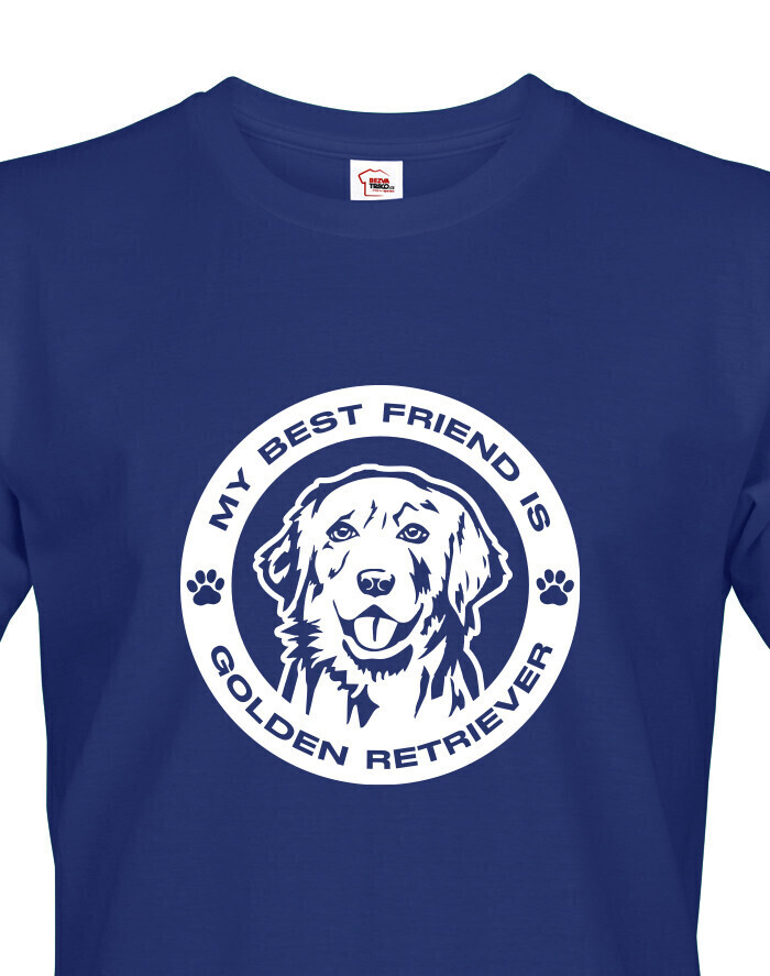 Pánské tričko Zlatý retríver guľatý motív