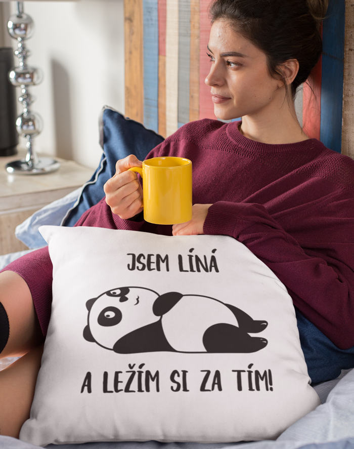 Vankúš Som lenivá a ležím si za tým!