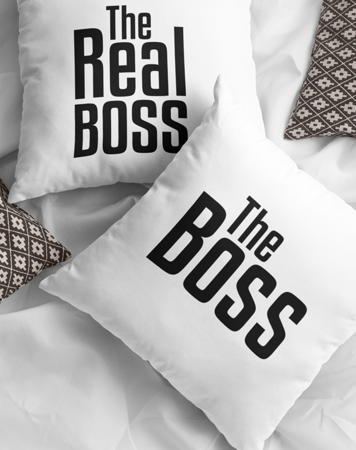 Párové vankúše The Boss a The Real Boss