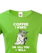 Dámské tričko - Yoda I need coffee