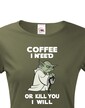 Dámské tričko - Yoda I need coffee
