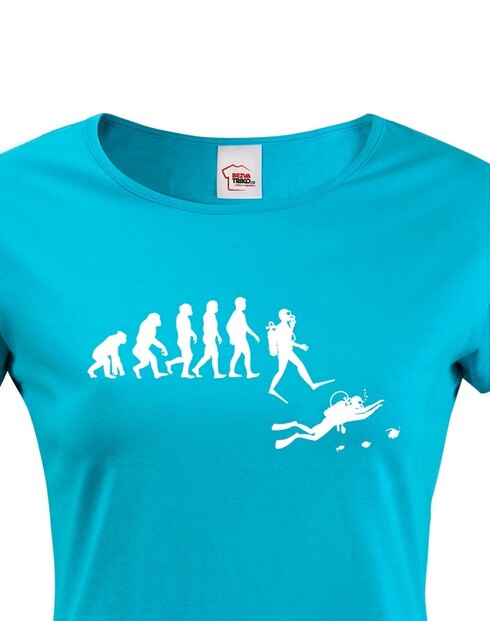 Dámské tričko - Evolúcia potápania