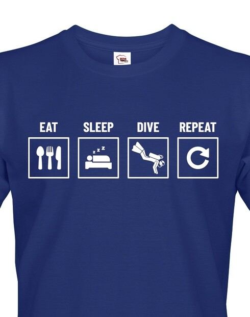 Pánské tričko Eat-sleep-dive-repeat