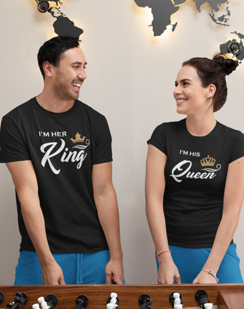 Párové tričká Her King a His Queen
