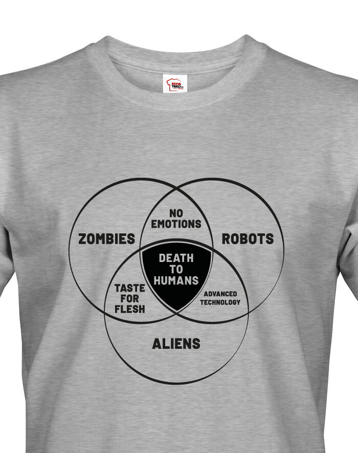 Pánske tričko Zombies, Robots, Aliens