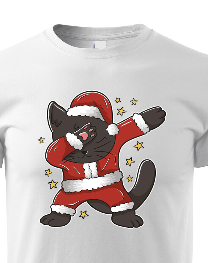 Detské tričko Vianočná mačka