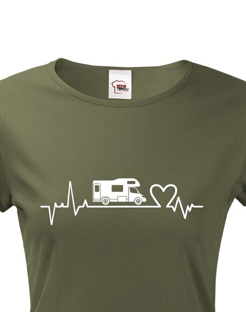 Dámské tričko Ekg obytný vůz