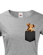 Dámské tričko Lakelandský teriér v kapsičce