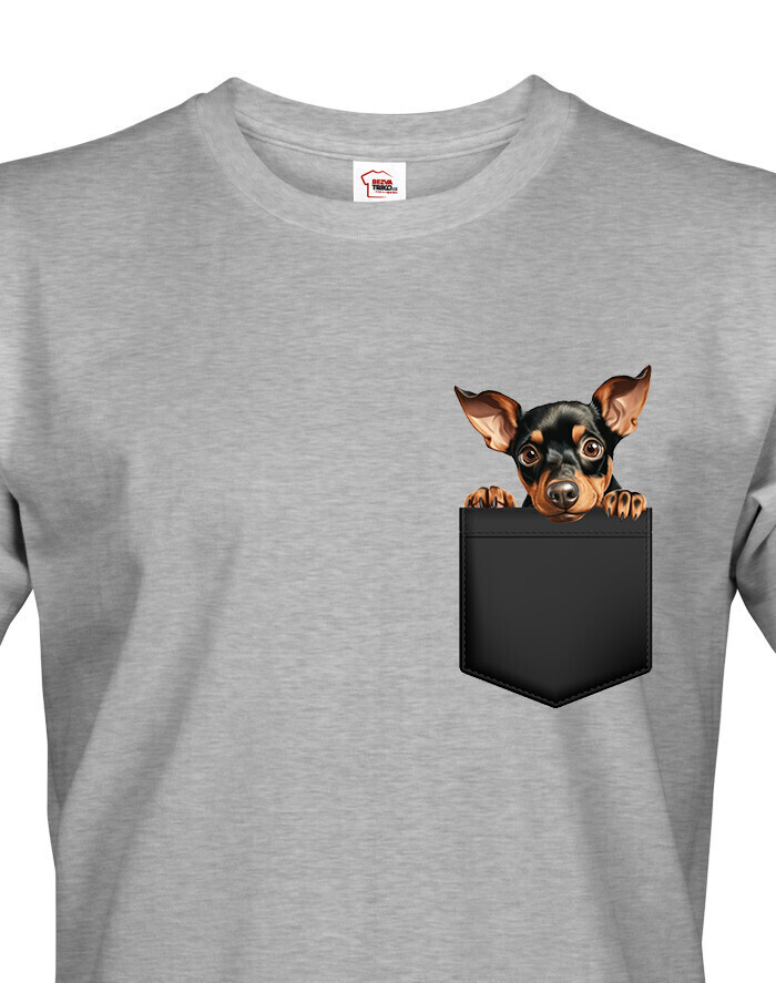 Pánské tričkoManchesterský teriér v kapsičce