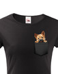 Dámské tričko Norvičský teriér v kapsičce