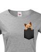 Dámské tričko Norvičský teriér v kapsičce