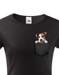 Dámské tričko Parson Russell teriér v kapsičce
