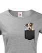 Dámské tričko Parson Russell teriér v kapsičce