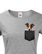 Dámské tričko Hladkosrstý foxteriér v kapsičce