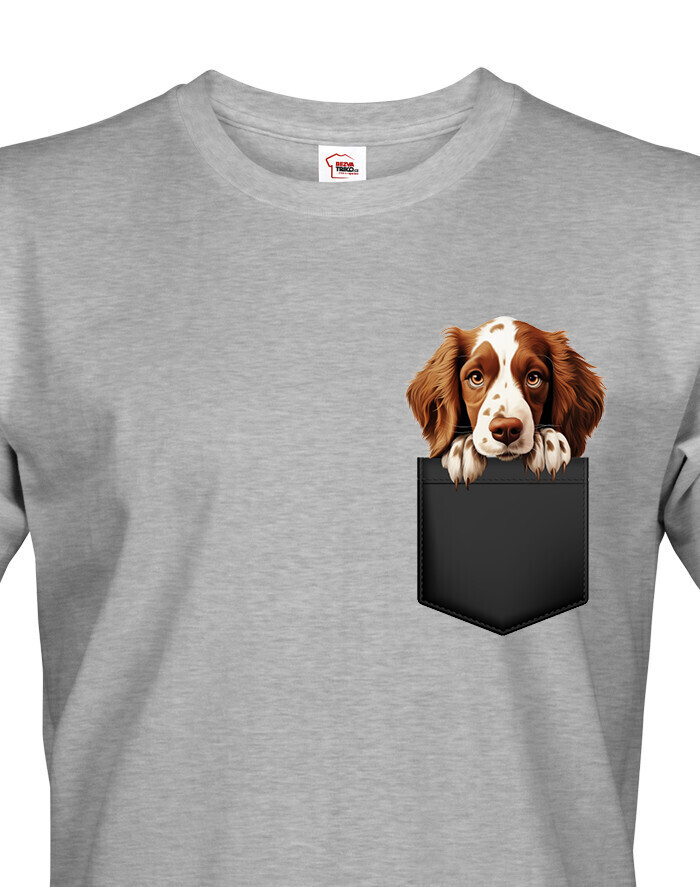 Pánské tričko Welsh springer španiel v kapsičce