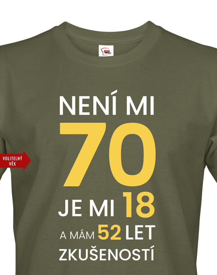 Pánské tričko k 70. narodeninám