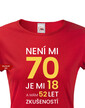 Dámske tričko k 70. narodeninám