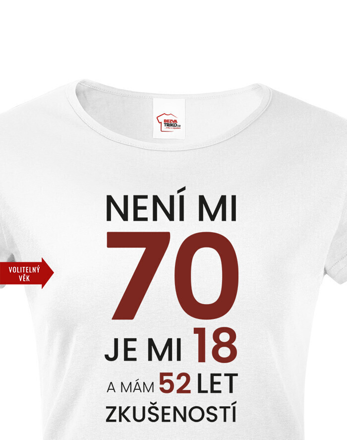Dámske tričko k 70. narodeninám