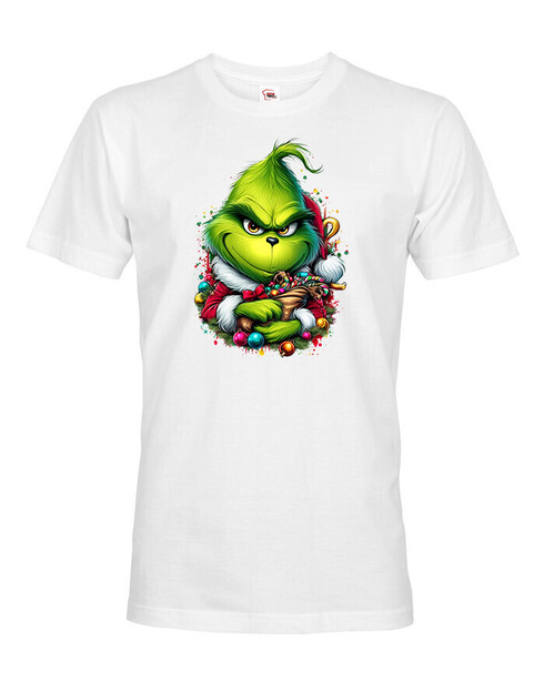 Pánské tričko Grinch s ozdobami